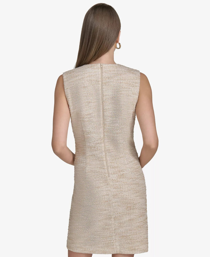 Halston Women's Tweed Chain-Trim Shift Dress MSRP $149