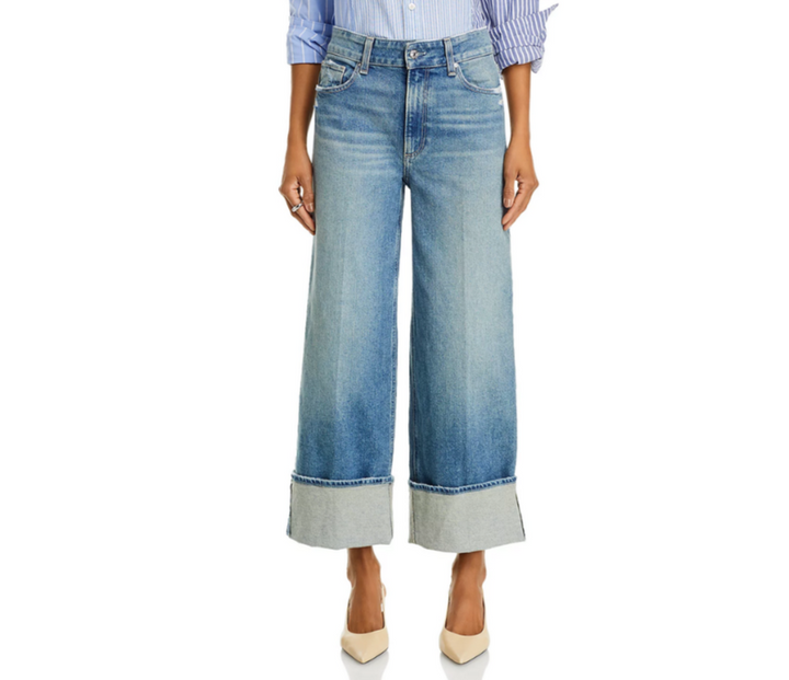 PAIGE Sasha High Rise Ankle Wide Cuff Jeans MSRP $259