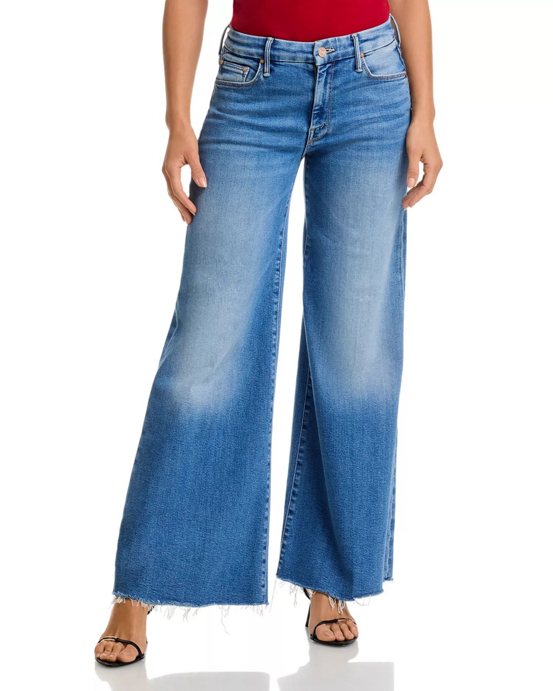 MOTHER The Lil Roller Fray Wide Leg Jeans MSRP $258
