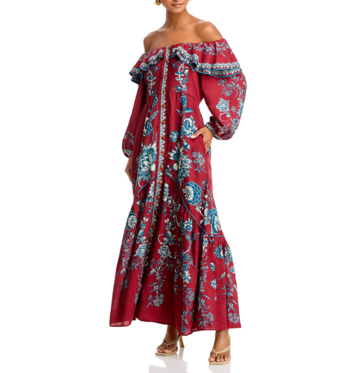 FARM Rio Tropical Landing Off-the-Shoulder Dress MSRP $330