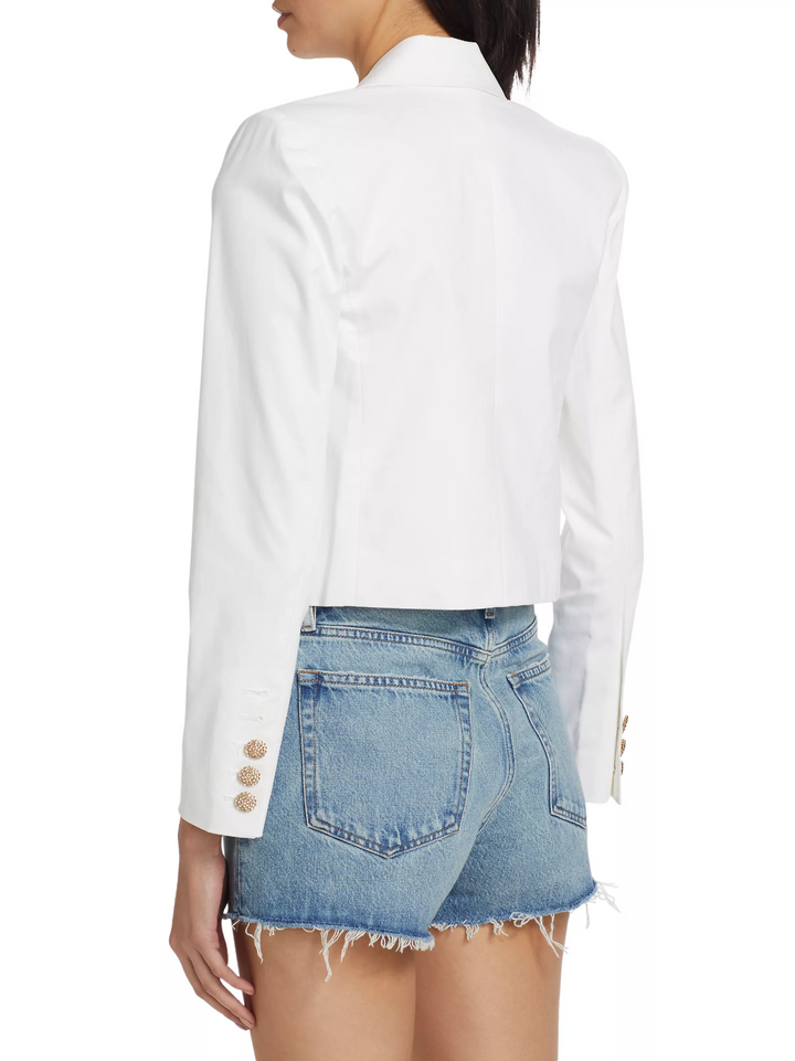 L'AGENCE Lila Open-Front Blazer in White MSRP $595