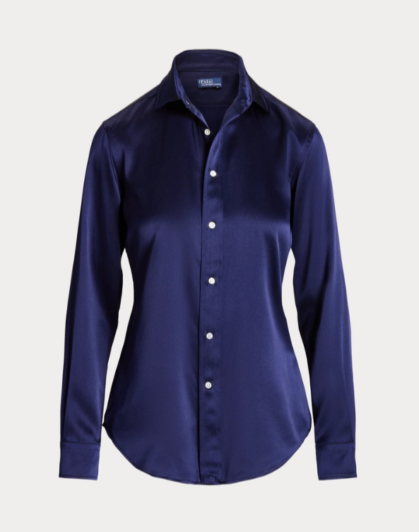 POLO Ralph Lauren Slim Fit Silk Shirt MSRP $298