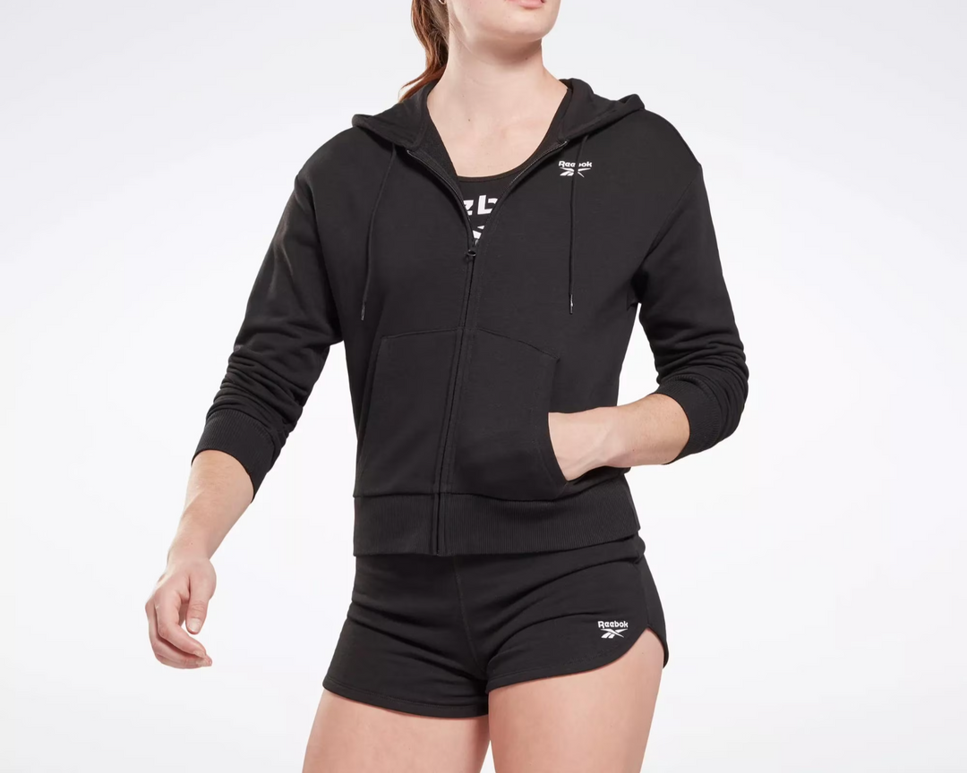 Reebok Women's French Terry Zip-Front Hoodie MSRP $50