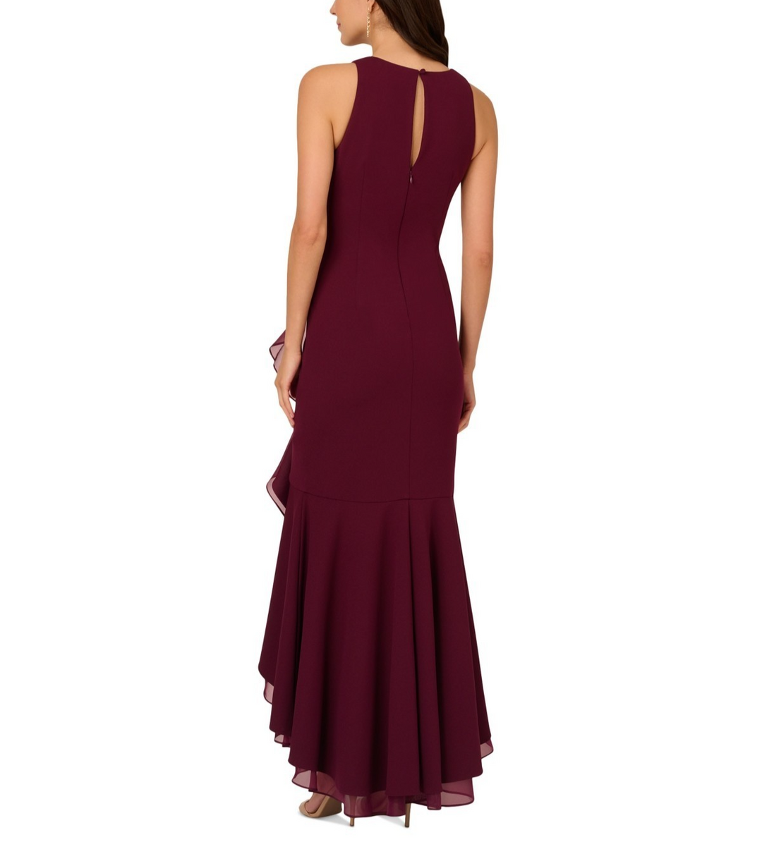 Adrianna Papell Organza Crepe High-Low Gown MSRP $229