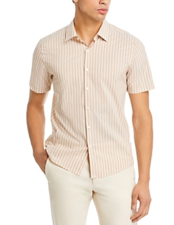 Michael Kors Cotton & Nylon Stretch Slim Fit Button Down Shirt MSRP $98