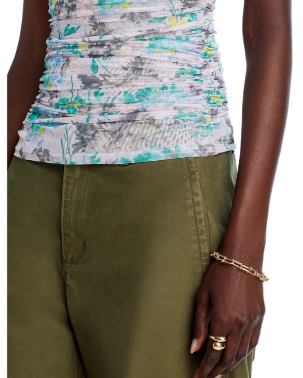 Cinq à Sept Aniya Floral Ruched Top MSRP $245