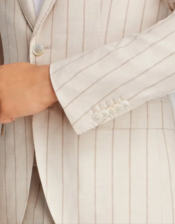 BOSS L Harvers Striped Slim Fit Suit MSRP $1995