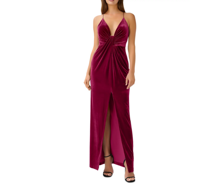 Aidan by Aidan Mattox V Neck Twist Front Dress MSRP $245