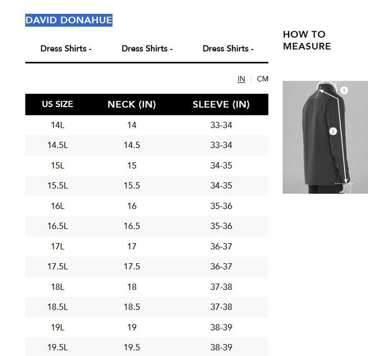 David Donahue Trim Fit Check Luxury Non-Iron Dress Shirt MSRP $155