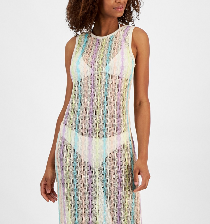 Miken Open Knit Sleeveless Cover Up Dress MSRP $38