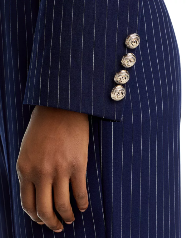 AQUA Pinstripe Twill Cropped Blazer