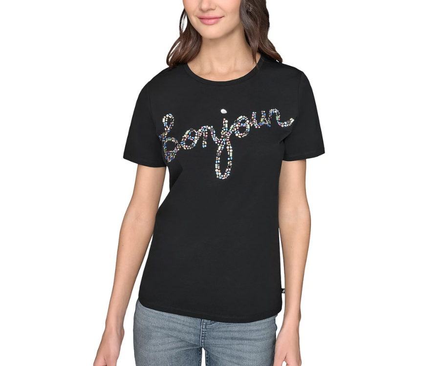 KARL LAGERFELD PARIS Jewel Bonjour Tee MSRP $59
