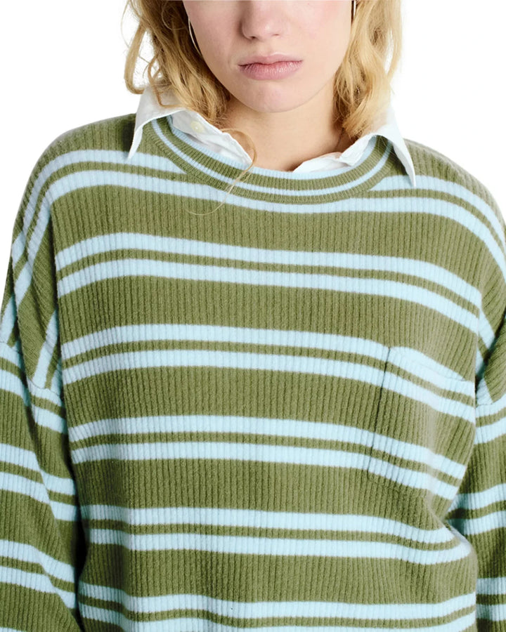 American Vintage Cropped Striped Wool Sweater MSRP $225