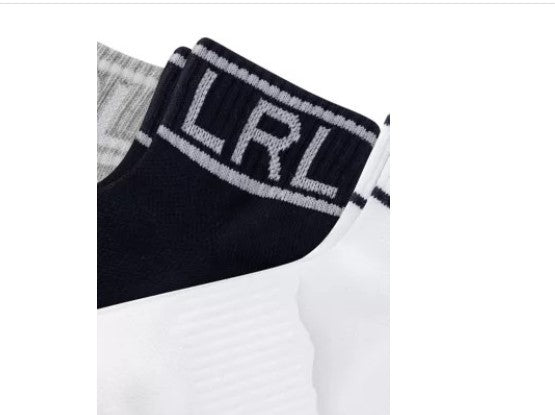 Lauren Ralph Lauren Women's 3-Pack LRL Quarter Ankle Socks