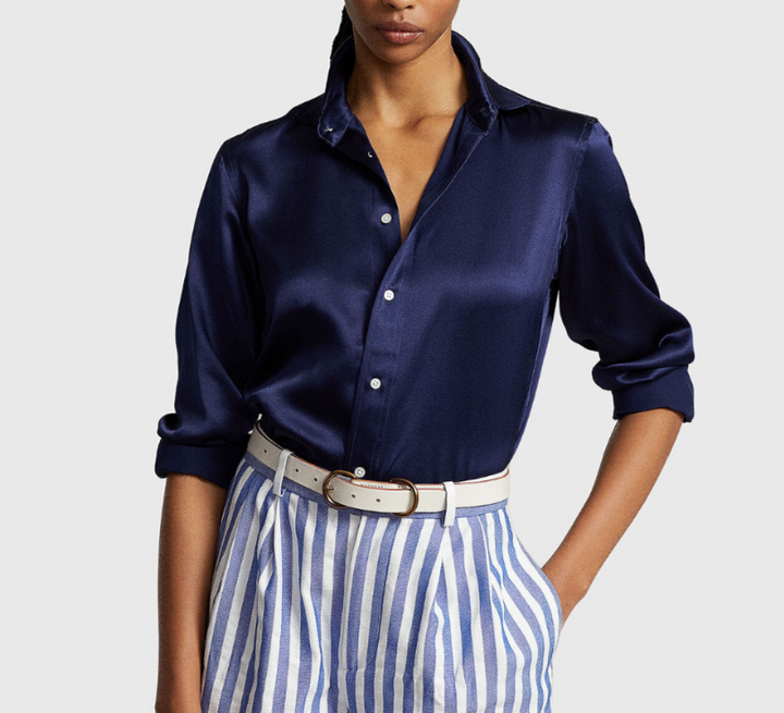 POLO Ralph Lauren Slim Fit Silk Shirt MSRP $298