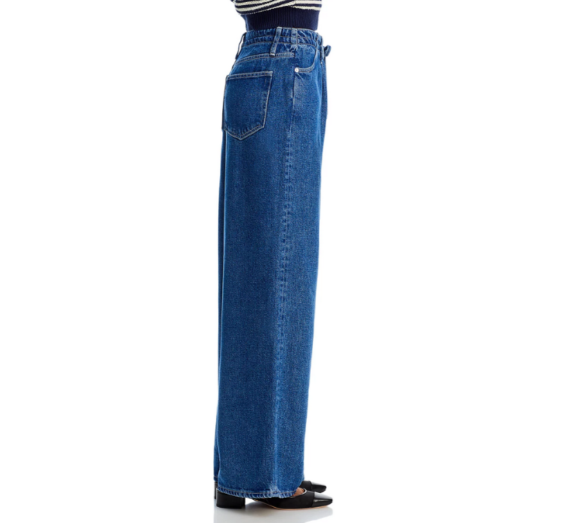 FRAME Super Drape High Rise Drawstring Wide Leg Jeans MSRP $298