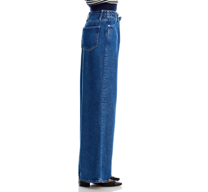 FRAME Super Drape High Rise Drawstring Wide Leg Jeans MSRP $298