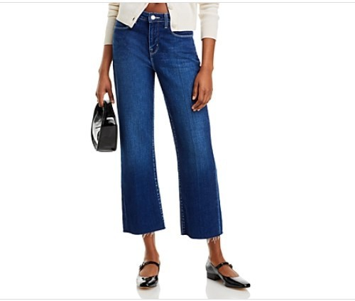 L'Agence Wanda Cropped Wide Leg Jeans MSRP $295