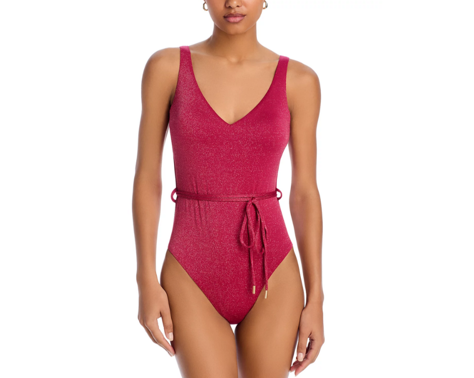 AQUA Plunge One Piece Swimsuit MSRP $108