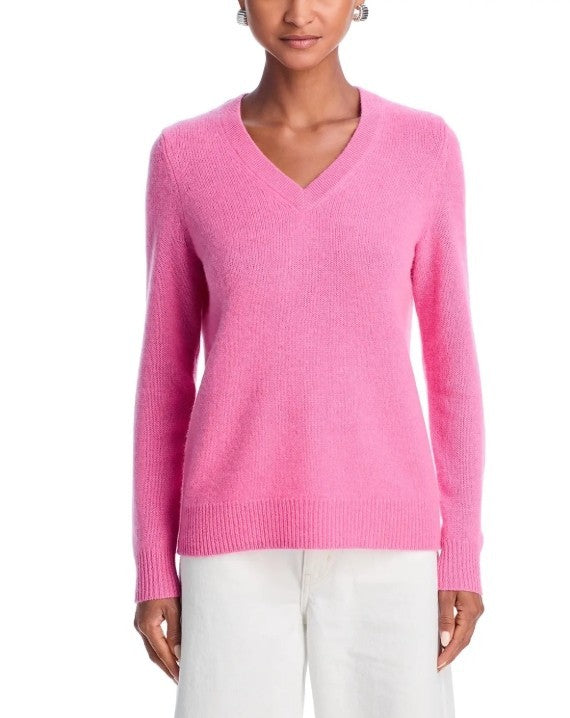 C by Bloomingdale's Cashmere V Neck Cashmere Sweater MSRP $178
