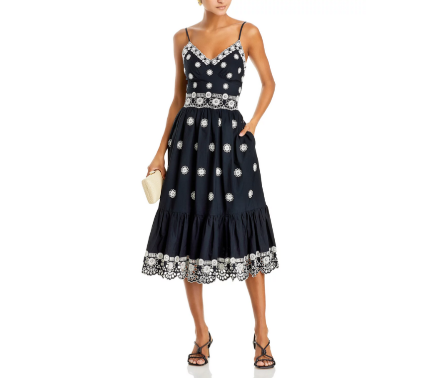 Sea Elysse Embroidered Midi Dress MSRP $395