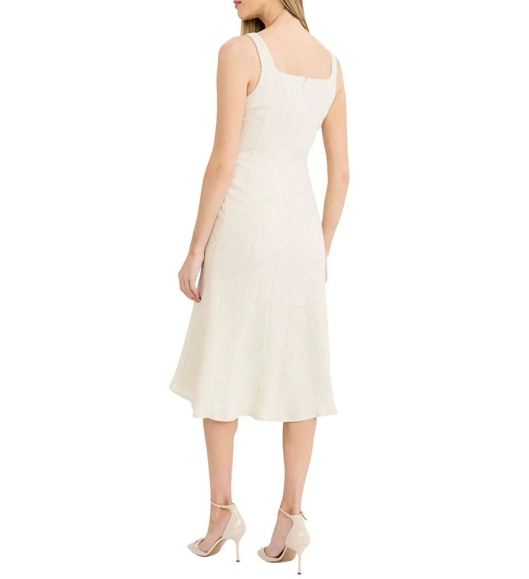 Luxely Sleeveless Square Neck Midi Dress MSRP $188