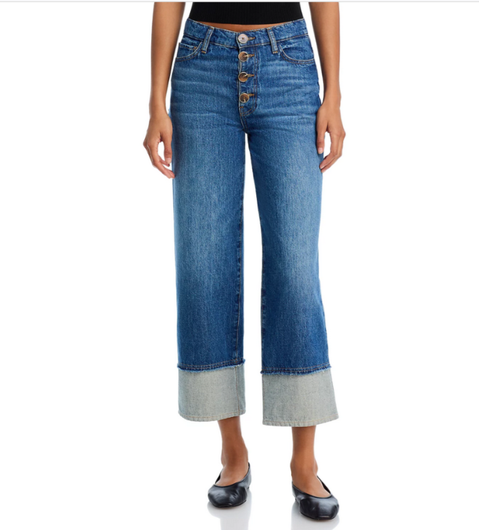 Derek Lam 10 Crosby Simona High Rise Cuff Straight Jeans MSRP $275