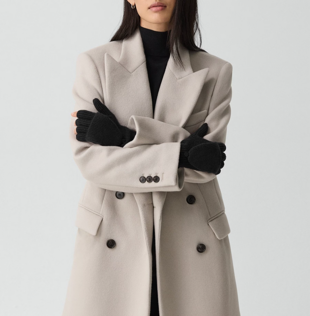 Theory Fold-Back Gloves in Cashmere MSRP $145
