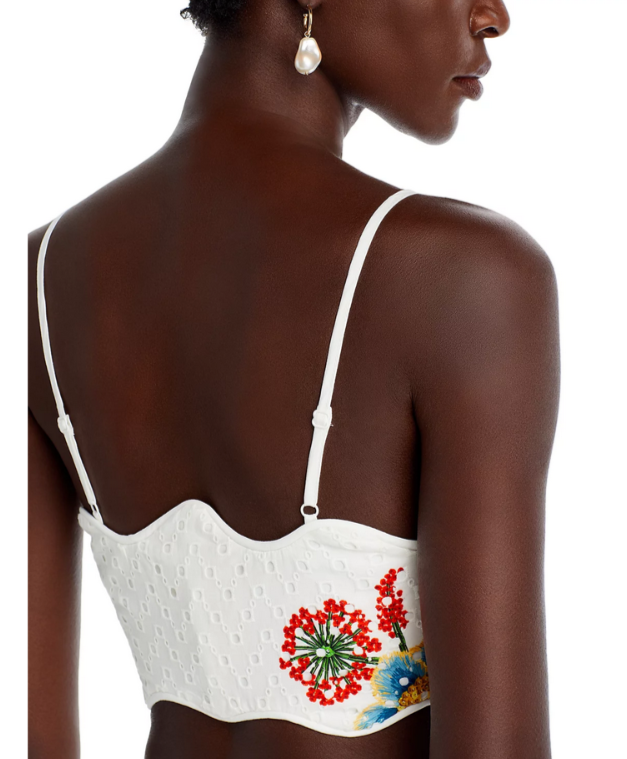 FARM Rio Delicate Garden Eyelet Crop Top MSRP $120