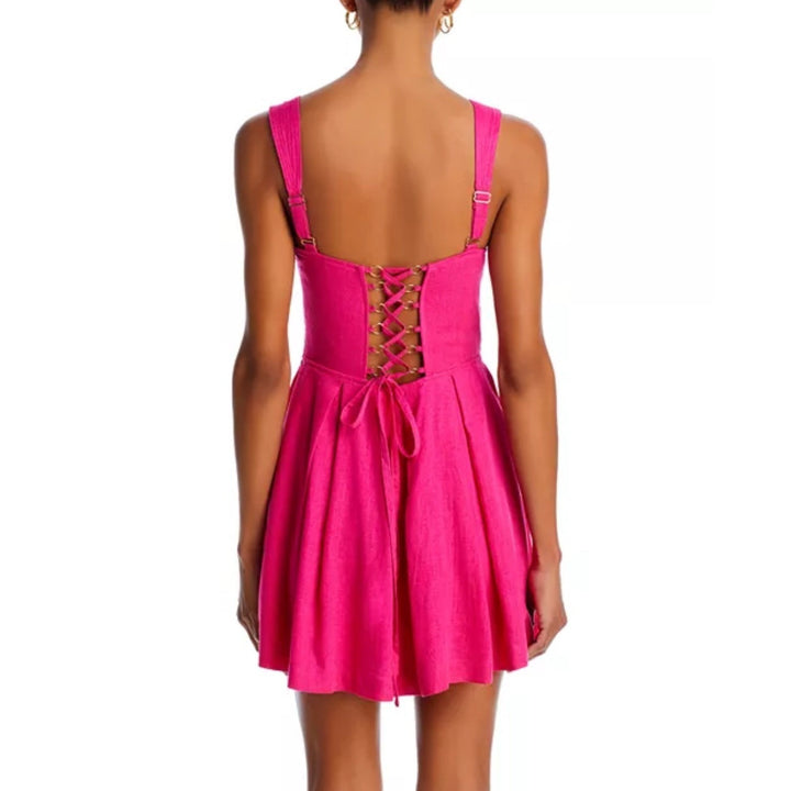 AQUA Corset Lace Up Mini Dress MSRP $98