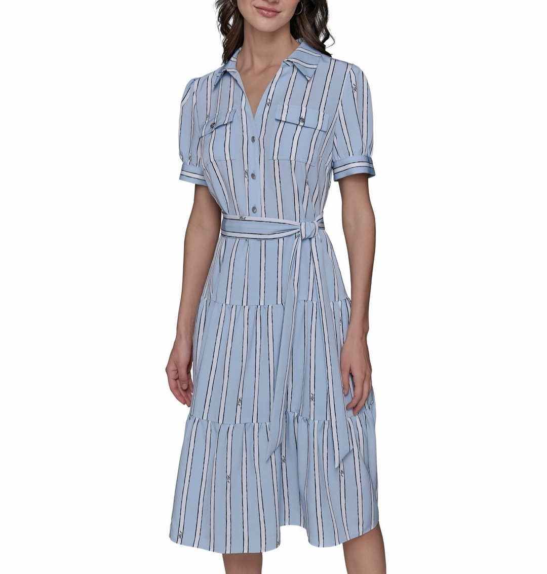 KARL LAGERFELD PARIS Striped Shirtdress MSRP $149