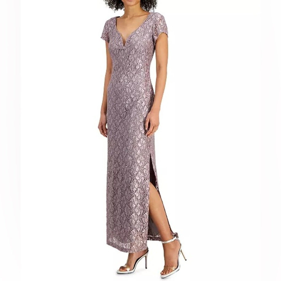 Connected Sequined-Lace Maxi Dress MSRP $109