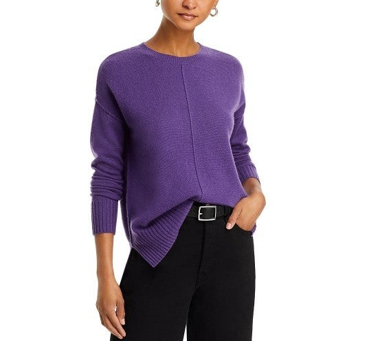 C by Bloomingdale's High/Low Cashmere Crewneck Sweater MSRP $188