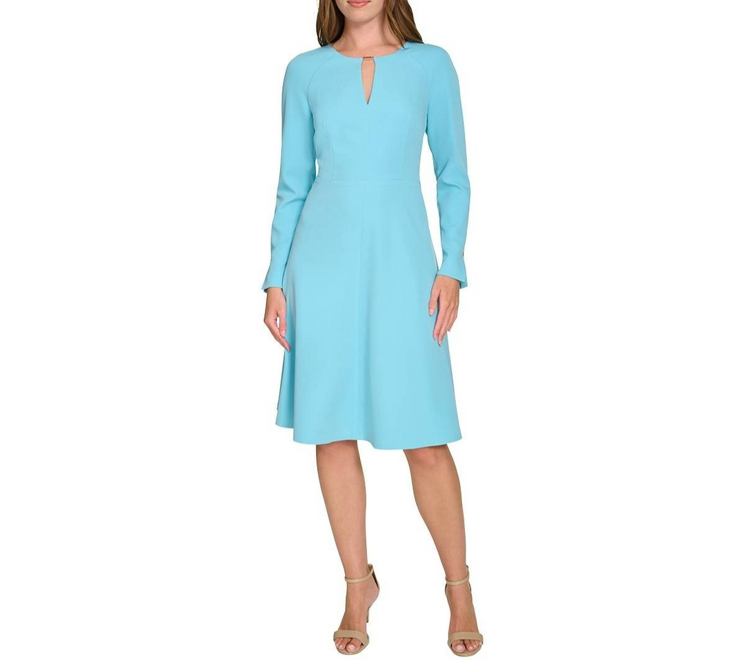 Tommy Hilfiger Women's Keyhole Fit & Flare Dress MSRP $119