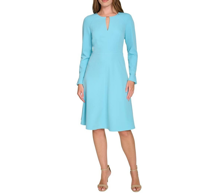 Tommy Hilfiger Women's Keyhole Fit & Flare Dress MSRP $119