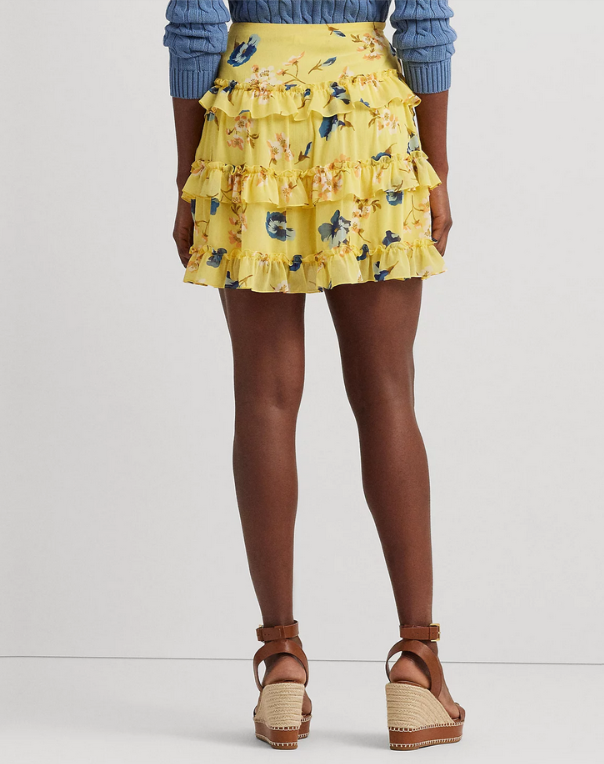 LAUREN RALPH LAUREN Ruffled Miniskirt MSRP $145