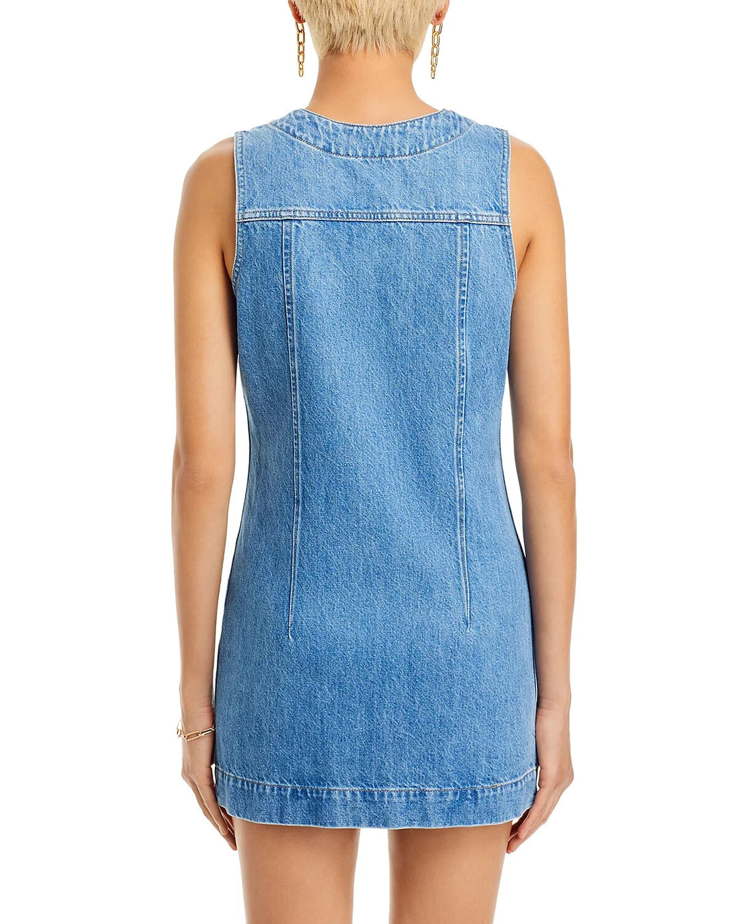 FRAME Trucker Sleeveless Denim Mini Dress MSRP $328 Size L