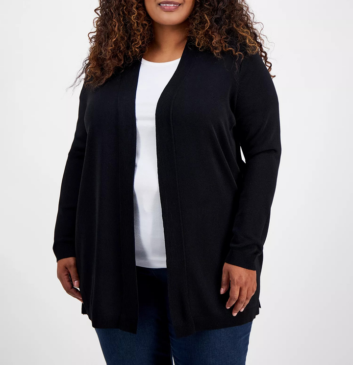 Jones New York Plus Size Open-Front Cardigan Sweater MSRP $99
