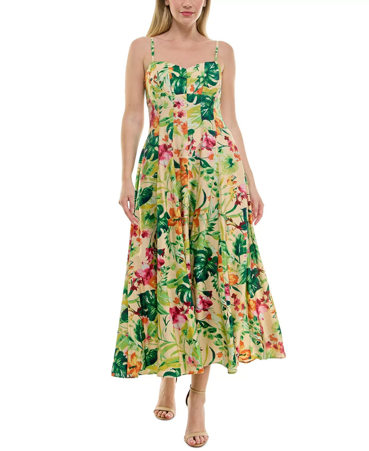 Taylor Women's Printed Sweetheart Fit & Flare Dress MSRP $128