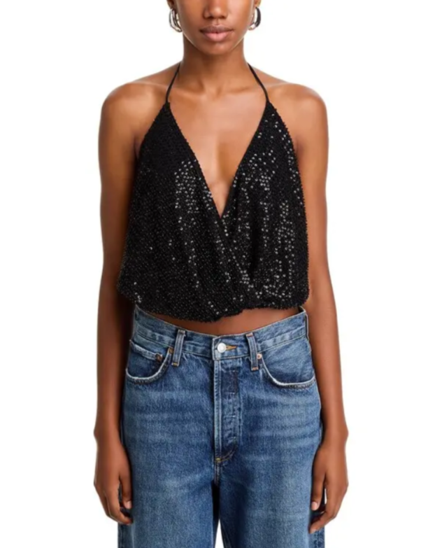 Ramy Brook Sullivan Embellished Halter Top MSRP $275