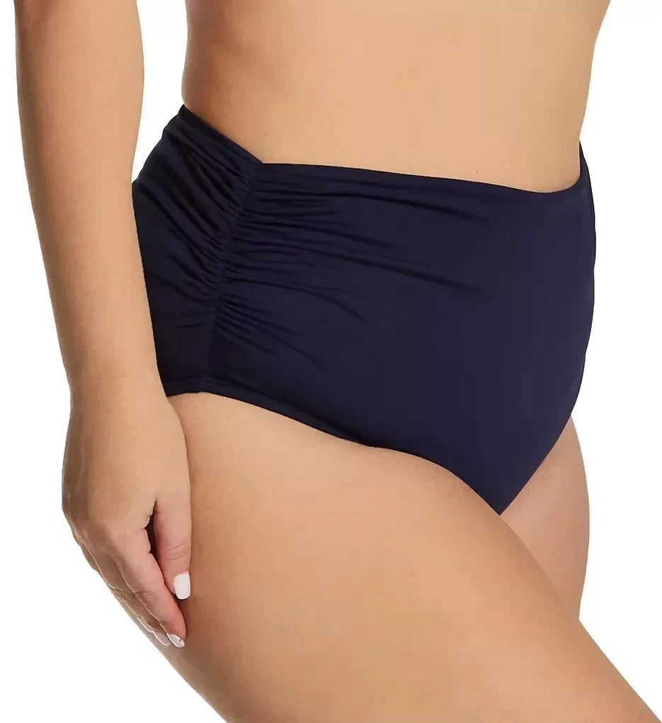 Anne Cole Convertible High Waist Shirred Swim Bottom MSRP $64