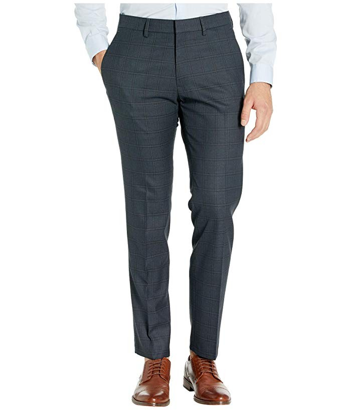 Kenneth Cole Reaction Stretch Windowpane Slim Fit Dress Pants MSRP $95