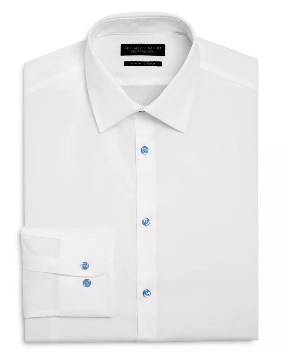 The Men's Store at Bloomingdale's Solid Stretch Slim Fit Dress Shirt MSRP $79