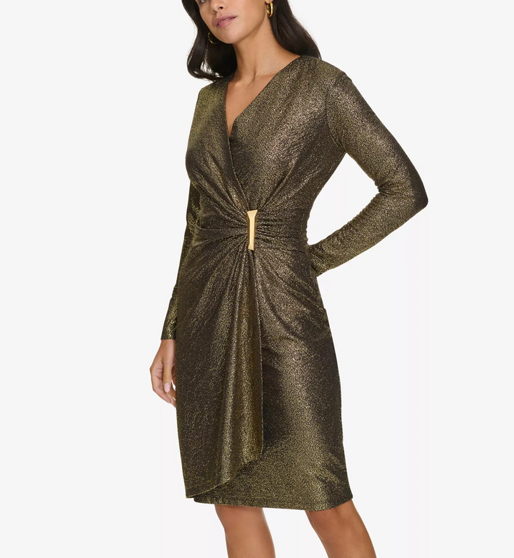 Calvin Klein Women's Long-Sleeve Wrap Dress MSRP $139