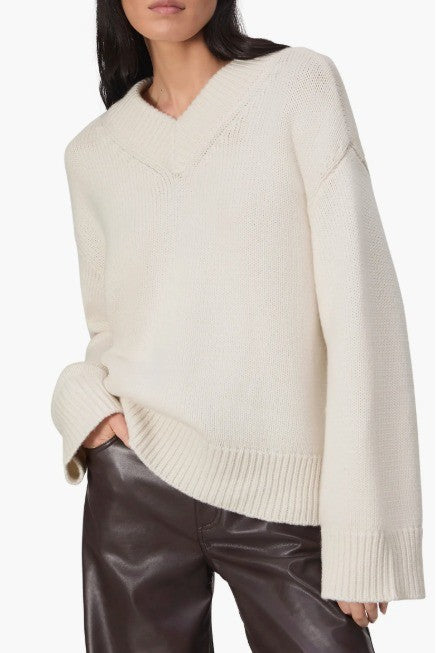 Rag & Bone Danica V-Neck Wool & Cashmere-Blend Sweater MSRP $478