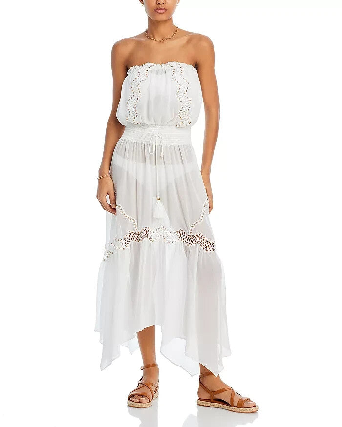 Ramy Brook Mallory Embellished Maxi Dress Swim Cover-Up MSRP $345 Size M