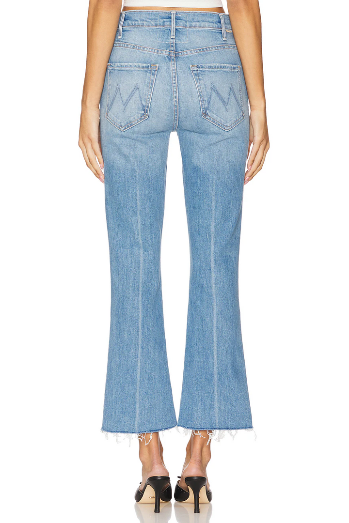 Mother the Hustler High Rise Frayed Flare Leg Ankle Jeans MSRP $268