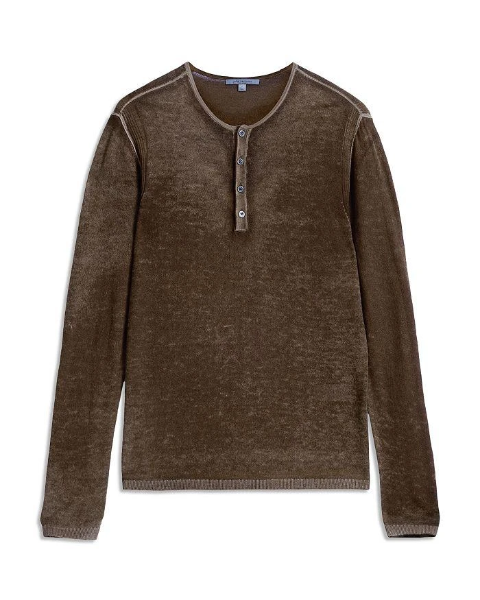 John Varvatos Christie Reversible Regular Fit Long Sleeve Silk Henley MSRP $448