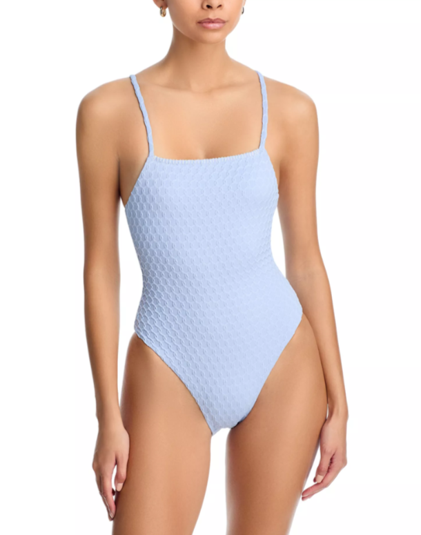 AQUA Textured One Piece Swimsuit MSRP $108