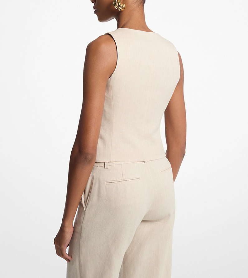 MICHAEL Michael Kors Linen and Cotton Twill Vest MSRP $198